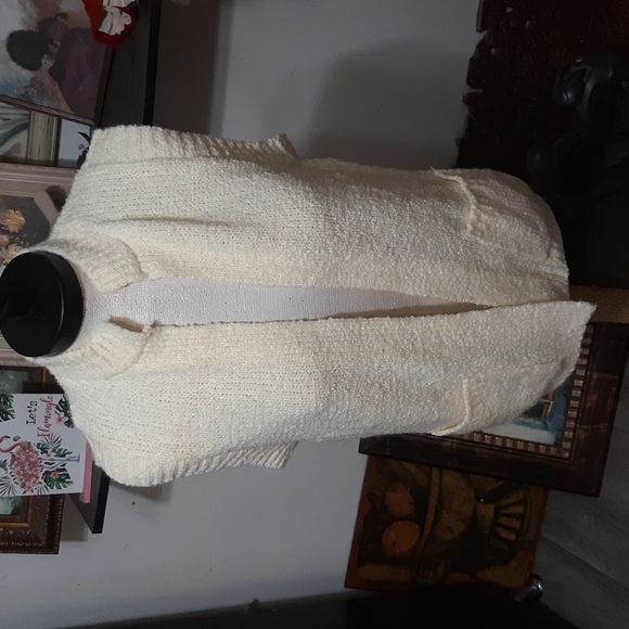 Womens Mens Knit Sweater Vest Open front Yellow Spring BONNIE LEE LEROY 38 b46 - Picture 8 of 8